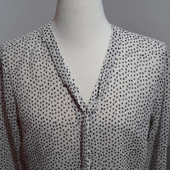 The Limited white blouse with black polka dots - Picture 5 of 5